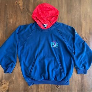 RARE Vintage Italian Sergio Tacchini Pullover Sweater w/ Embroidered Logo, Hood